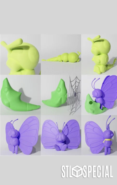 Caterpie Evolution Pack STL