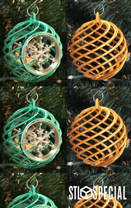 Festive Spiral Christmas Ornaments