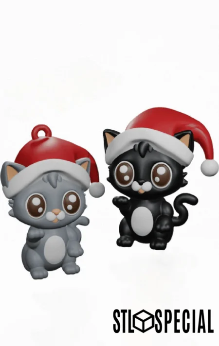 Santa Hat SnappyCat Ornament 3D Print STL Files