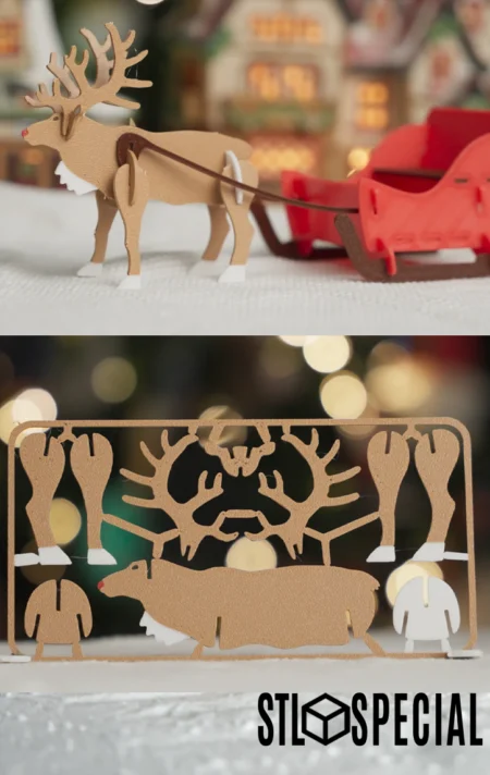 Sleigh Christmas Card 3D Print STL Files