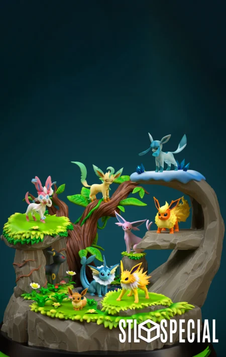 Eevee Evolutions Diorama Pack STL