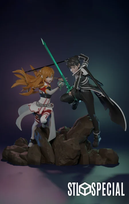 Sword Art Online Asuna and Kirito STL File Special