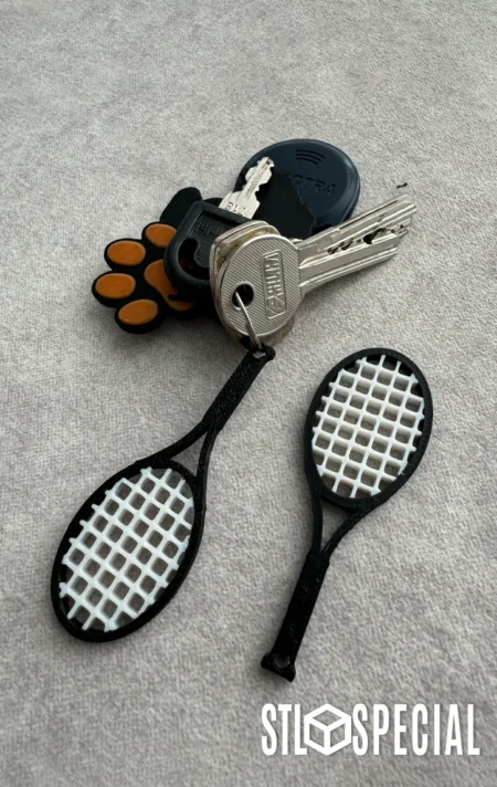 Tennis Racket Keychain STL & 3MF File