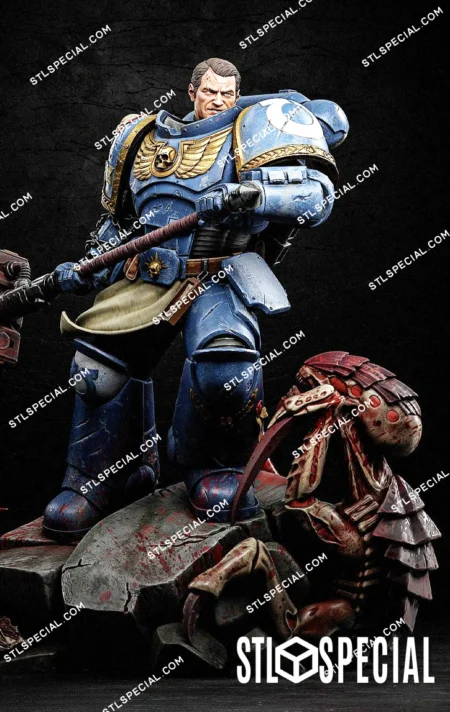 Demetrian Titus Space Marine Warhammer STL File 3D Model