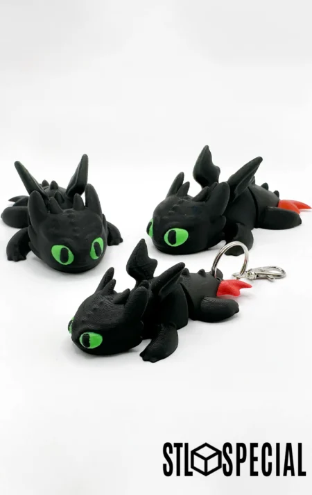 Flexi Toothless Dragon Keychain