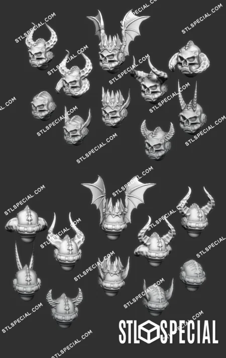 Exalted Knights of the Haunt - Helmets STL Files and 3D Model