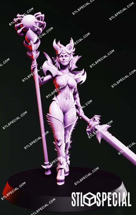 Drow Sorceress Elite Pose 2 STL Files and 3D Model