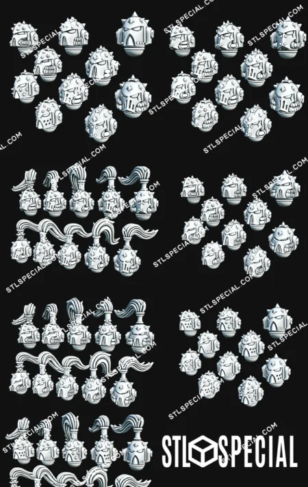 Studded Marine Helmets STL Pack – 30 Models