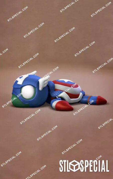 Super Turtle Captain America STL and 3MF