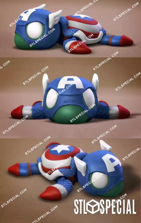 Super Turtle Captain America STL and 3MF