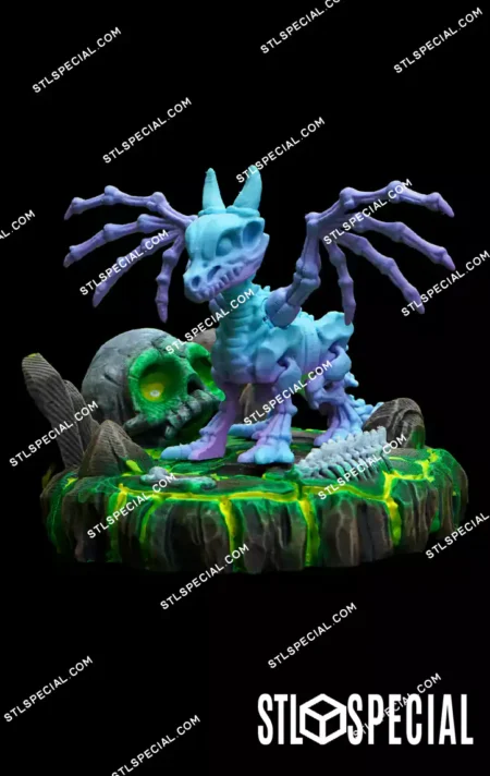 Flexi Skeleton Dragon STL and 3MF
