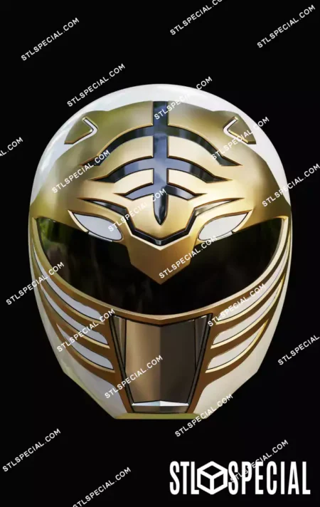 White Ranger MMPR Helmet STL 3D Model