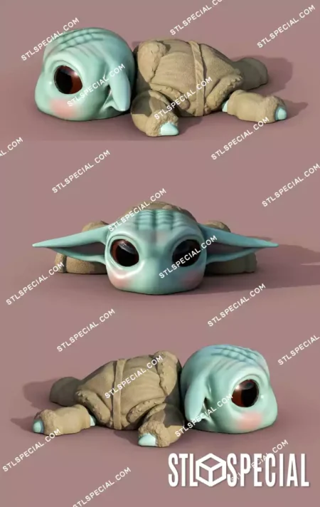 Super Flexi Turtle Grogu STL and 3MF