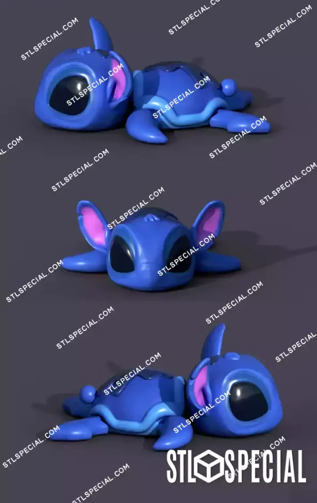 Stitch Turtle Color Super Flexi Turtle Stitch STL and 3MF - STLSpecial