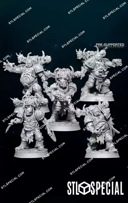 Set of 10 Plague Sons STL 3D Model