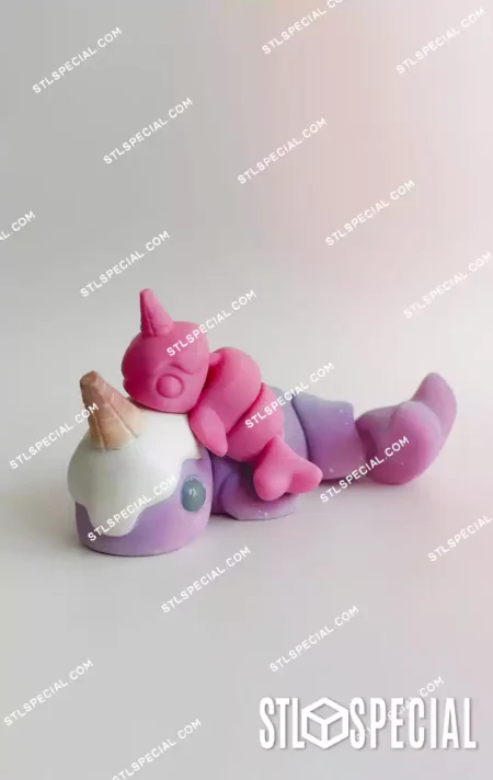 Flexi Ice Cream Narwhal STL 3D Model
