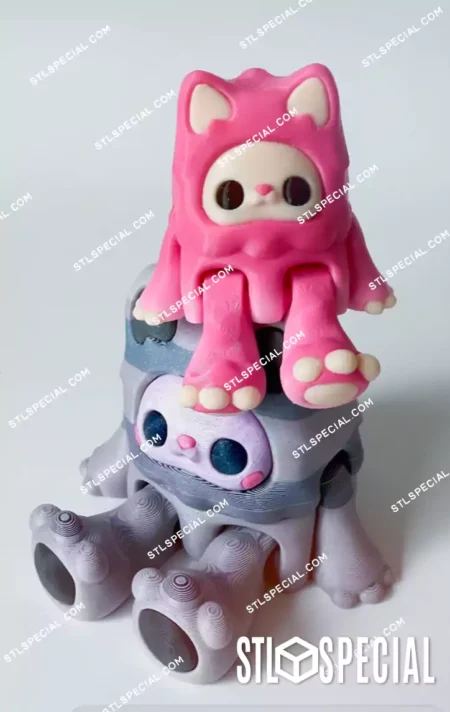 Woobu Koneko & Flower Tier Stand STL Set