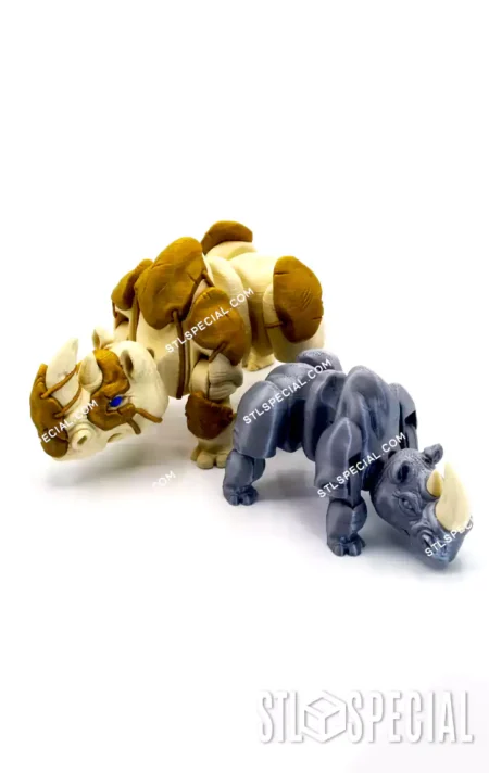 Articulated Armored Rhino STL & 3MF Files