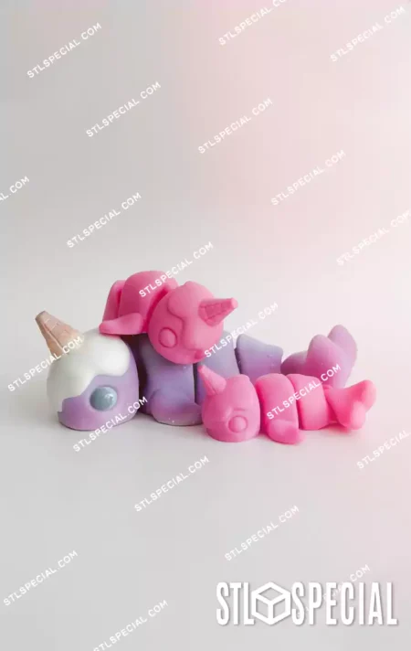Flexi Ice Cream Narwhal STL 3D Model