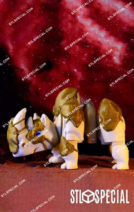 Articulated Armored Rhino STL & 3MF Files