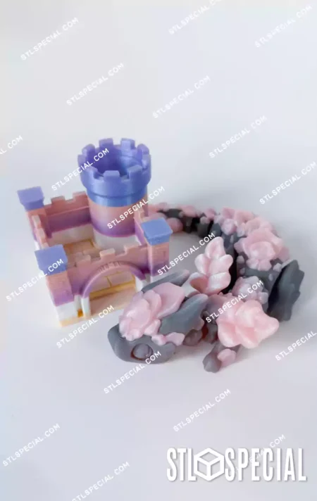 Dragon Sakura and Castle STL and 3MF