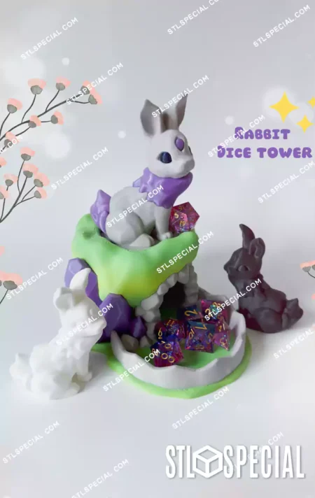 Rabbit Dice Tower STL and 3MF Files