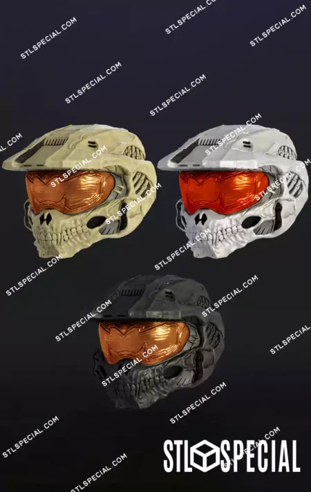 Skullified Master Chief Helmet STL 3D Model