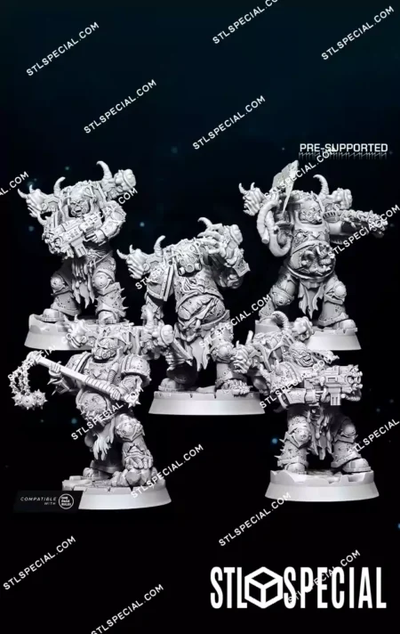 Set of 10 Plague Sons STL 3D Model