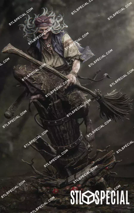 Baba Yaga STL 3D Printable Figure