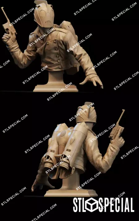 Rocketeer Bust STL 3D Printable Figure