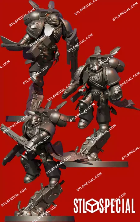 Captain with Jump Pack STL 3D Print Model