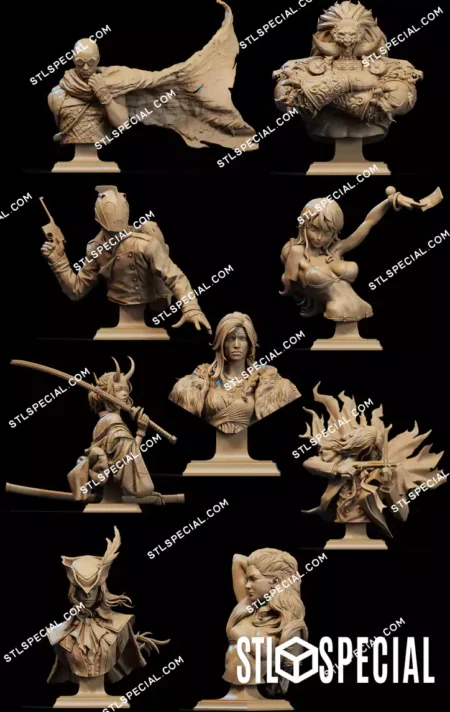 Bust Pack Heroic & Mythic Busts STL