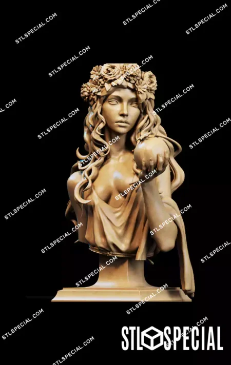 Persephone Bust STL 3D Printable Model