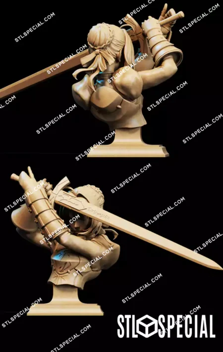 Saber Bust Fate Grand Order STL 3D Printable