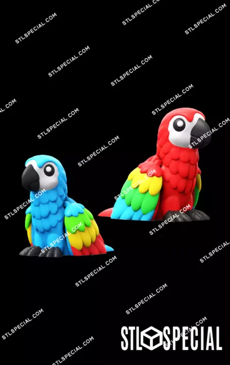 Flexi Parrot Articulated STL and 3MF Model