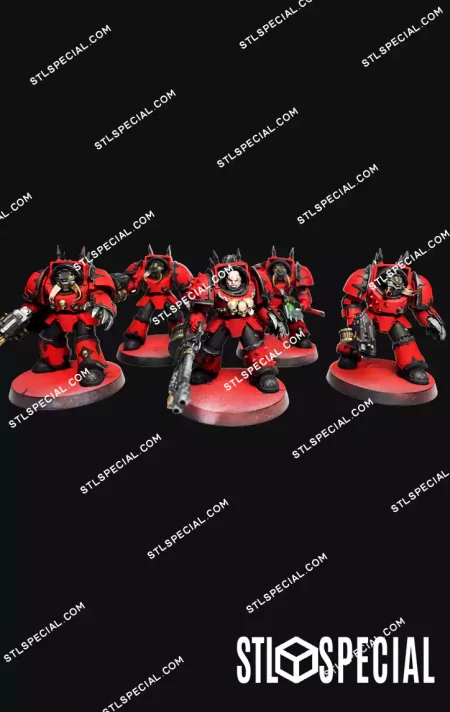 Chaos Terminator Squad STL Miniatures
