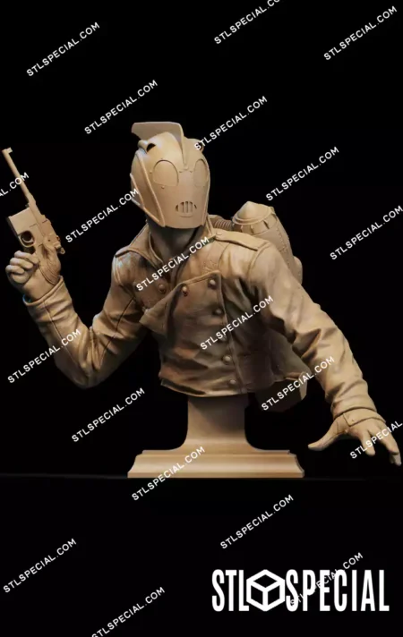Rocketeer Bust STL 3D Printable Figure
