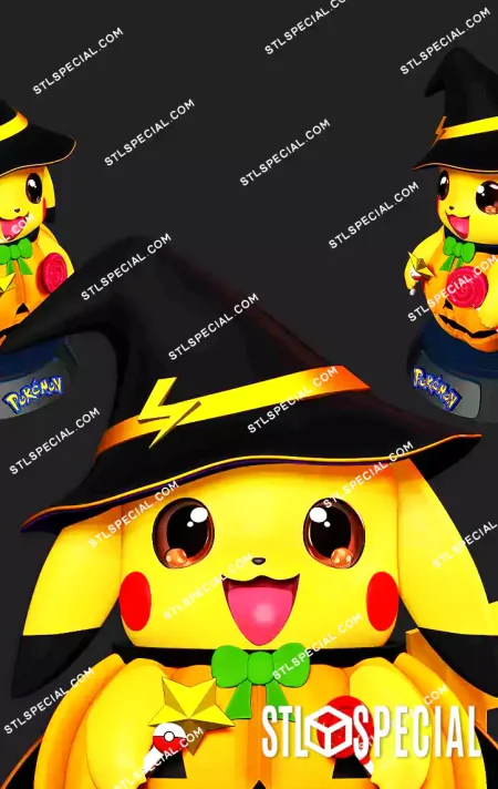 Pikachu Witch STL 3D Print Model