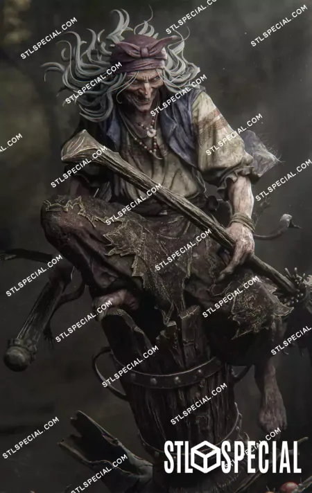 Baba Yaga STL 3D Printable Figure
