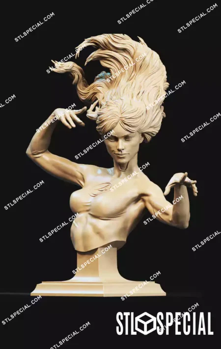 Invisible Woman Bust STL 3D Printable