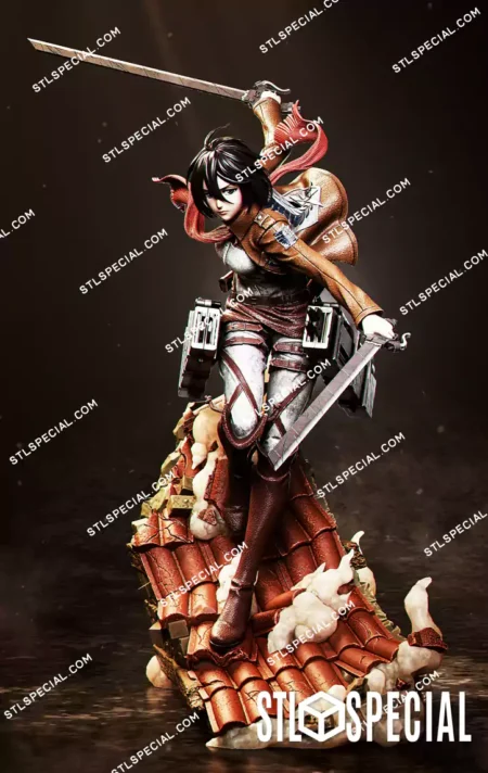 Mikasa STL 3D Printable Heroic Figure