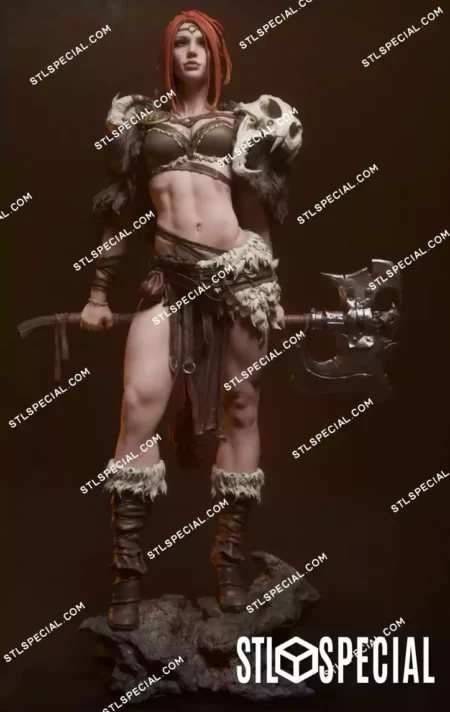 Barbarian Queen STL 3D Printable Figure