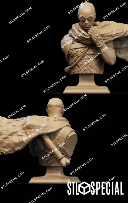 Riddick Bust STL 3D Printable Figure
