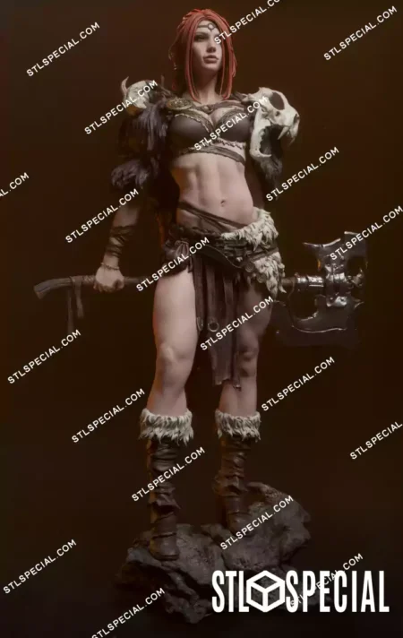 Barbarian Queen STL 3D Printable Figure