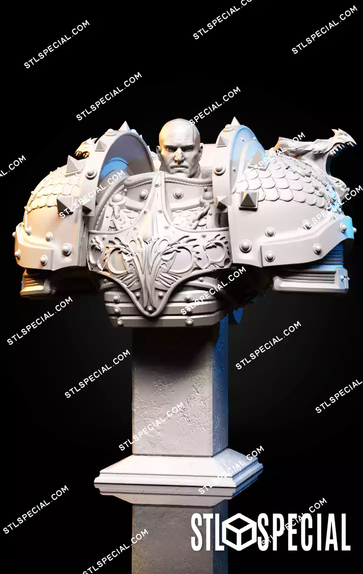Alpharius Omegon Bust STL 3D Model