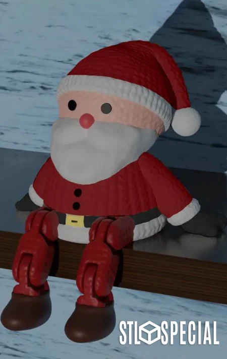 Articulated Knitted Santa 3D Print STL Files