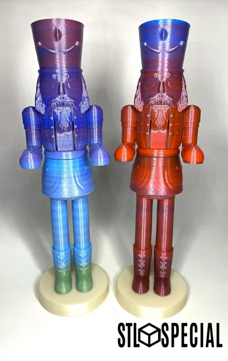 Articulated Nutcracker with Swinging Arms and Stand-Up Base 3D Print STL Files