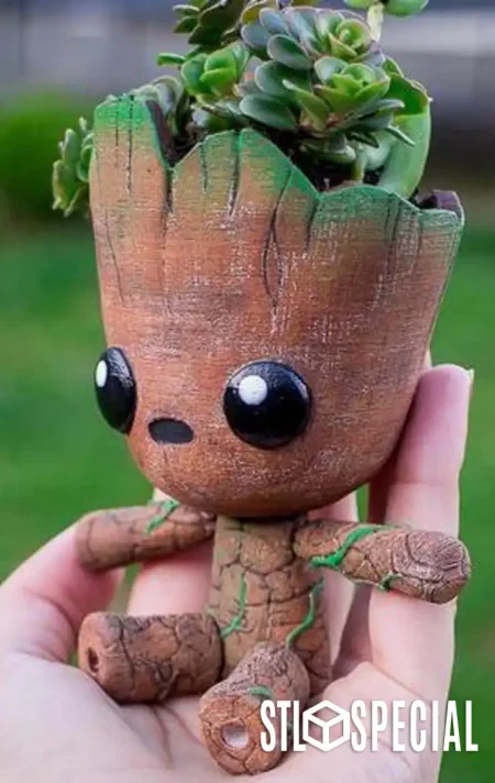 Baby Groot Pot Tree 3D Print STL Files