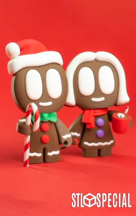 Gingerbread Blobs - Mini Modular Articulated Art Toy (STL & 3MF)
