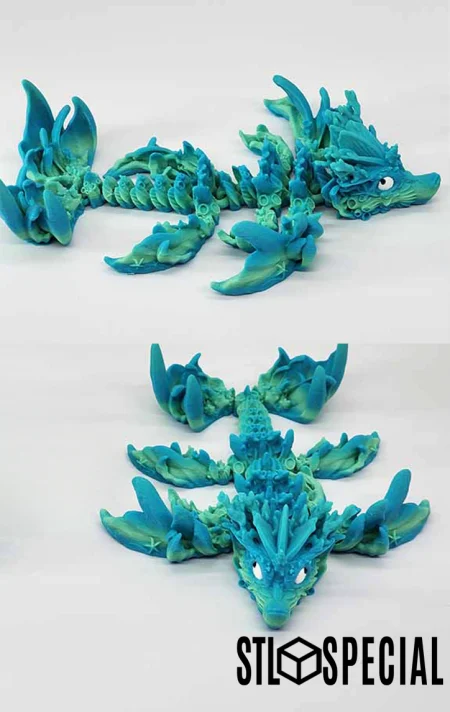 Baby Coral Reef Dragon - Articulated Flexi Toy (STL)